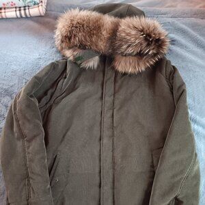 Barneys New York Fur Bomber Jacket